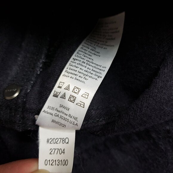 Spanx Ankle Skinny Jeans Womens Small Black Mid Rise Pull On 20278q - Picture 8 of 8